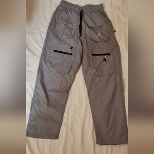Jordan Gray Cargo Pants with Black Accents